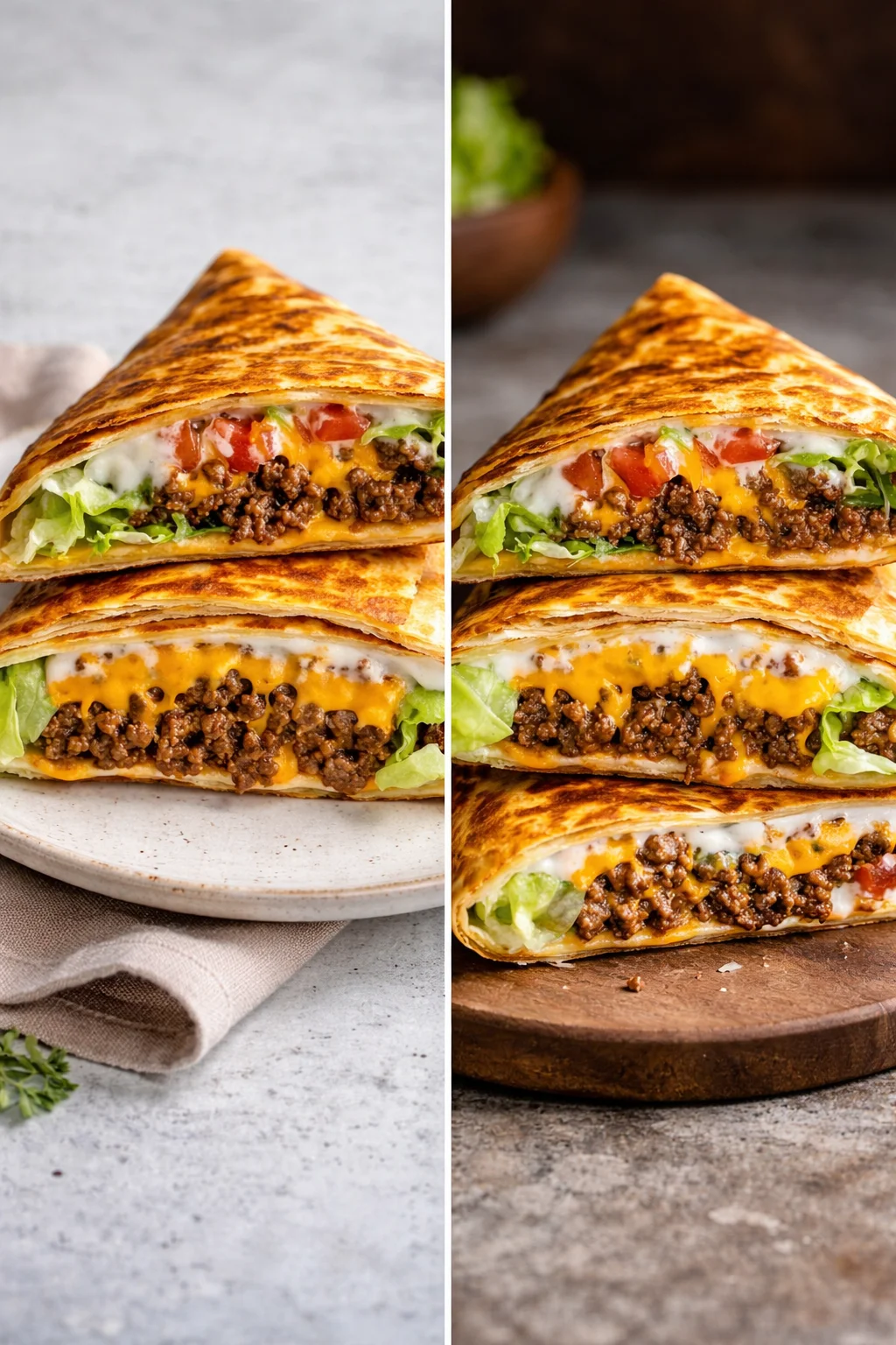 Delicious homemade Keto Crunchwraps with fresh fillings and a crispy shell