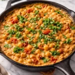 Delicious Marry Me Chickpeas dish garnished with herbs and spices.