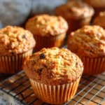Freshly baked Morning Glory Muffins with fruits and nuts