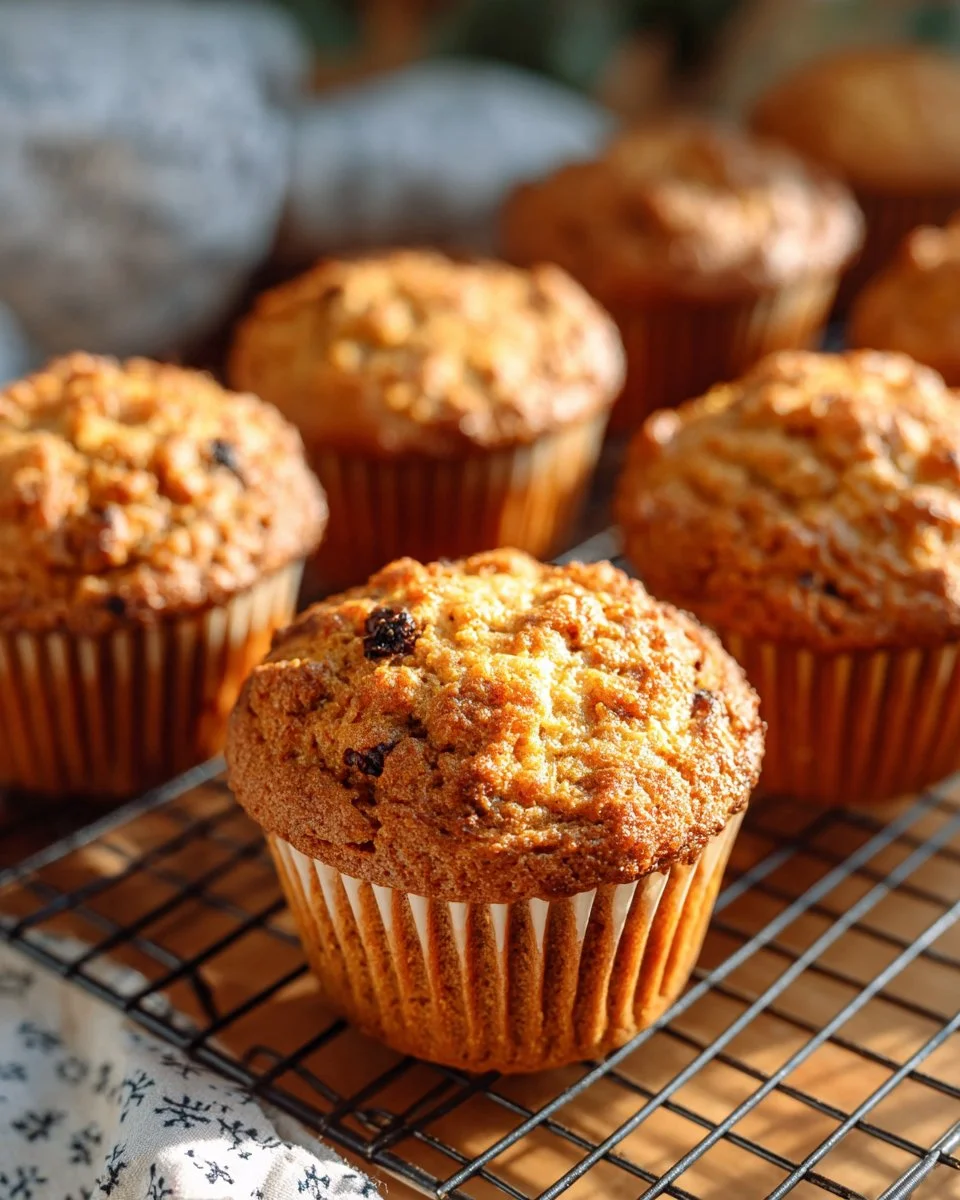 Freshly baked Morning Glory Muffins with fruits and nuts
