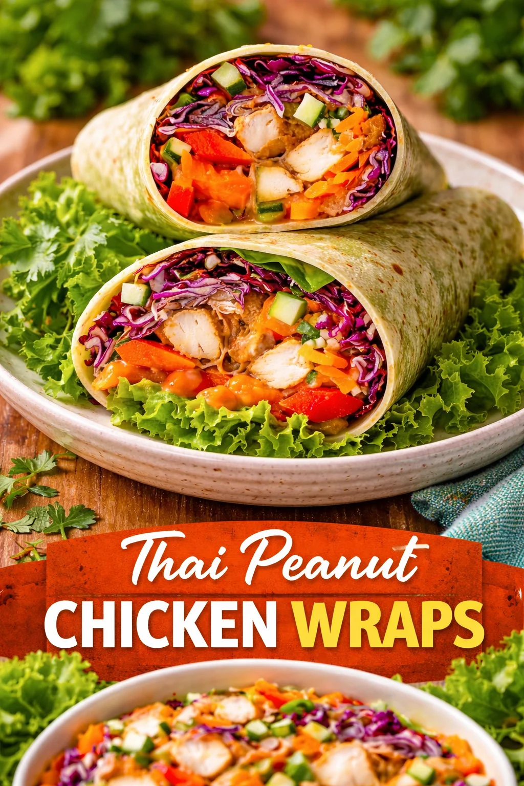 Thai Peanut Chicken Wraps