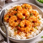 Delicious honey garlic shrimp served on a plate for a quick meal