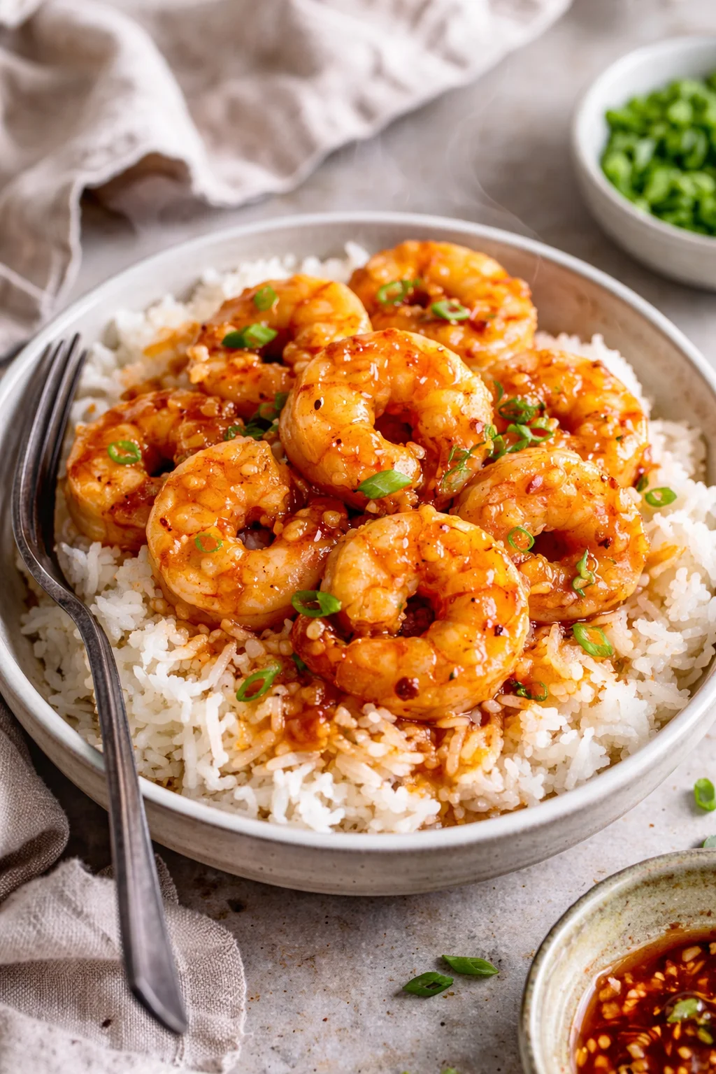 Delicious honey garlic shrimp served on a plate for a quick meal