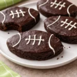Fudgy football brownies decorated for game day