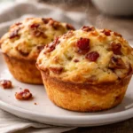 Delicious Maple Bacon Pancake Muffins served on a plate
