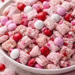 Delicious Muddy Buddies snacks made with chocolate and cereal mix.