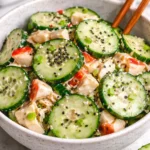 California Roll Cucumber Salad with fresh ingredients