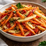 Fresh Carrot Apple Salad with crunchy carrots and sweet apples