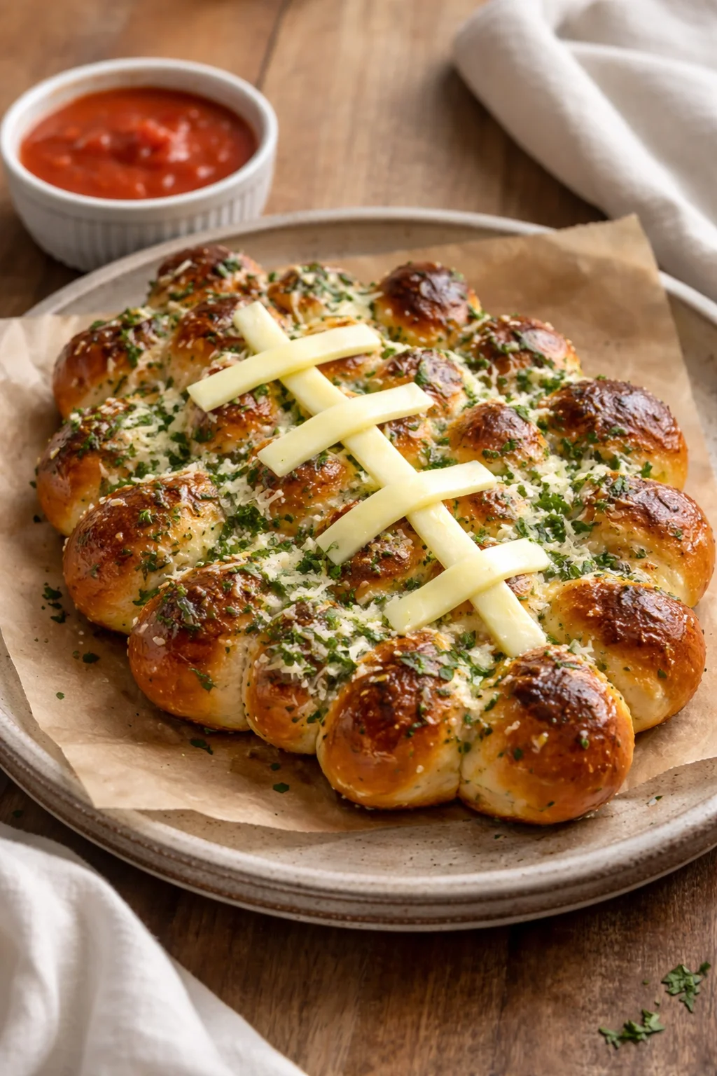 Cheesy stuffed garlic bread rolls with melted cheese and garlic butter