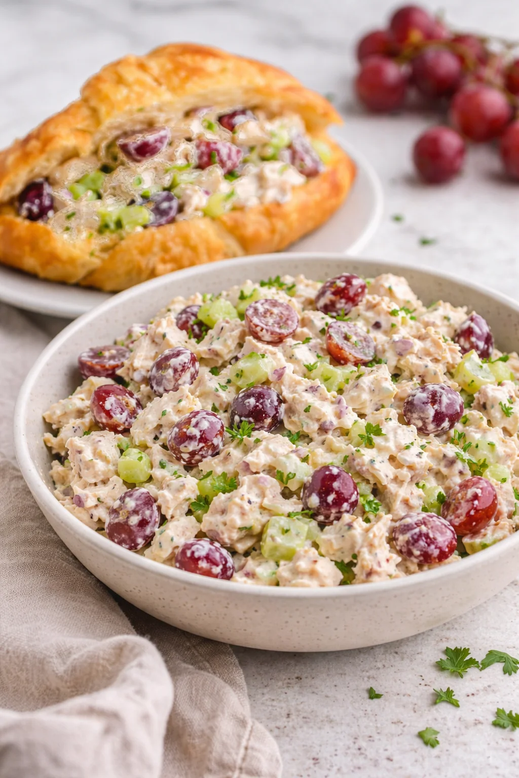 Delicious easy chicken salad made with fresh ingredients