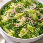 Fresh Homemade Parmesan Chopped Salad with vegetables and dressing