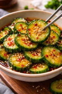 Delicious Korean Cucumber Salad with vibrant flavors and fresh ingredients