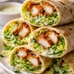 Delicious Chicken Caesar Wrap served on a plate with fresh ingredients