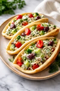 Simple Tzatziki Chicken Salad made with rotisserie chicken and fresh ingredients