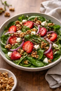 Fresh Spring Mix Salad with Balsamic Honey Dressing served in a bowl.