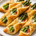 Delicious Asparagus Puff Pastry bundles baked until golden brown