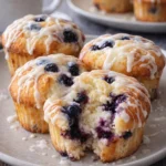 Delicious blueberry cream cheese muffins fresh out of the oven