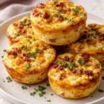 Cheesy muffin tin cottage cheese egg bites ready to serve