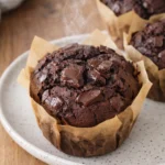 Delicious chocolate chunk muffins freshly baked and ready to serve