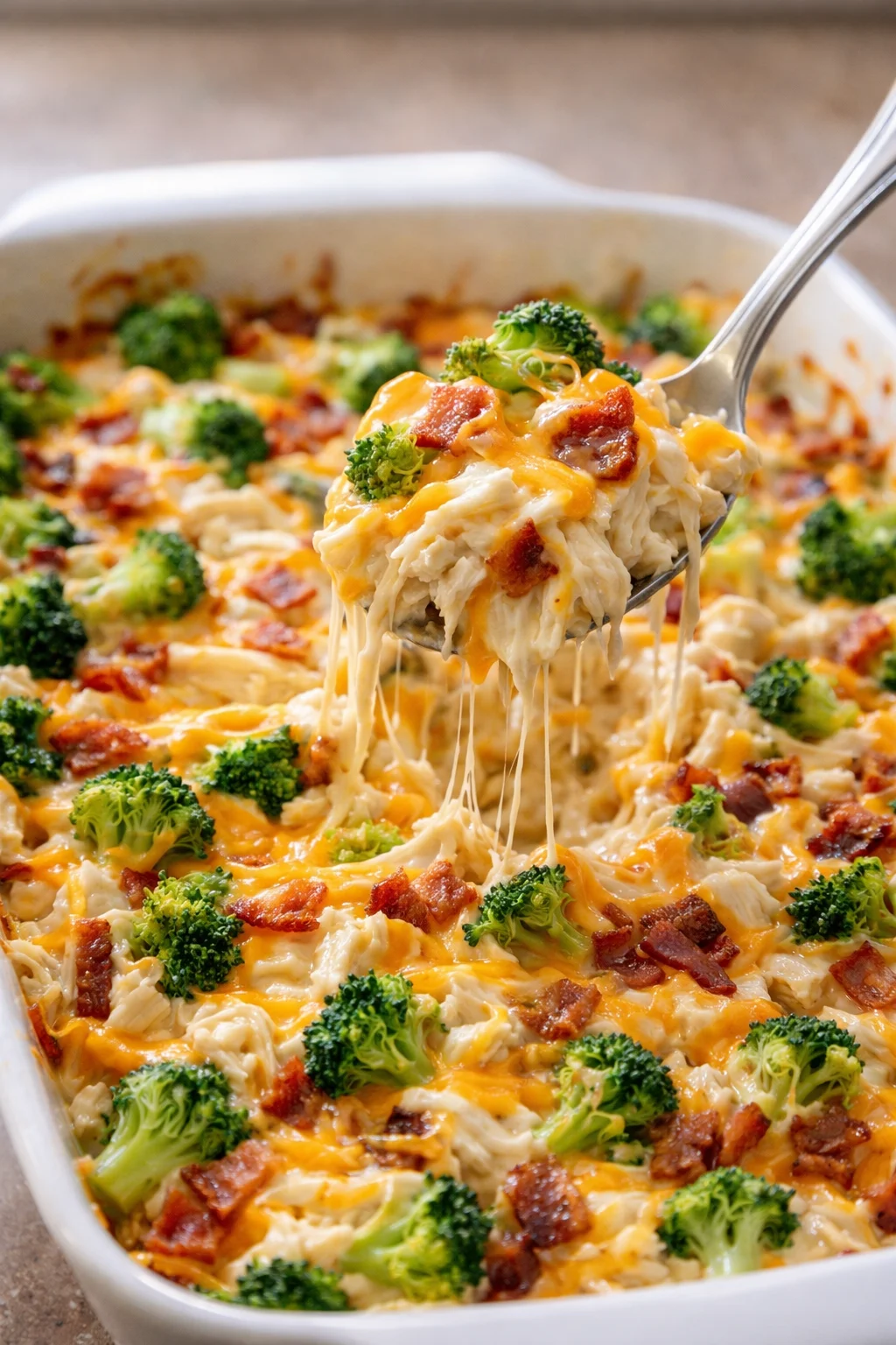 Delicious low carb chicken casserole served in a dish