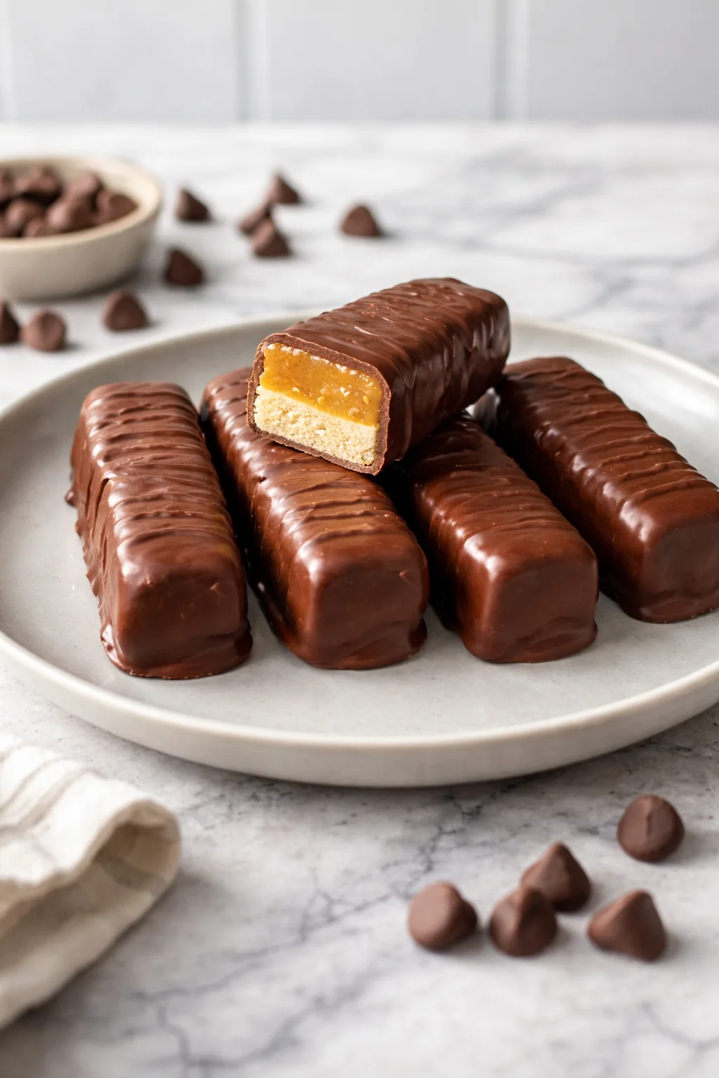 Homemade Healthy Twix Bars made with natural ingredients and healthier alternatives.