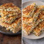 High-protein chicken ranch quesadilla with melted cheese and fresh ingredients