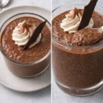 High Protein Chocolate Chia Seed Pudding topped with berries and nuts