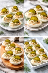Delicious Pickle Lover Deviled Eggs served on a plate