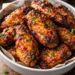 Crispy air fryer chicken wings served with dipping sauce