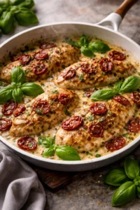 Delicious Crockpot Marry Me Chicken served in a bowl with herbs