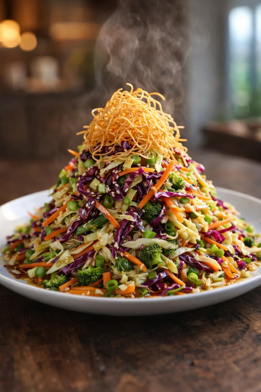 Crunchy Asian cabbage slaw with sesame dressing