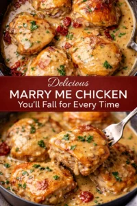 Delicious Marry Me Chicken served on a plate with herbs and vegetables