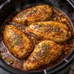Slow cooker chicken breasts recipe with herbs and spices for flavorful meals