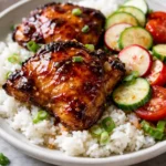 Sticky Sweet Chili Chicken Thighs cooked in Air Fryer