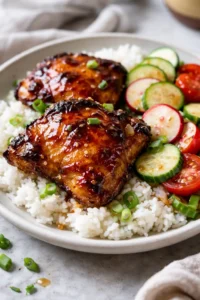 Sticky Sweet Chili Chicken Thighs cooked in Air Fryer