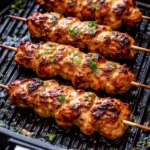 Air Fryer Bang Bang Chicken Skewers ready to serve
