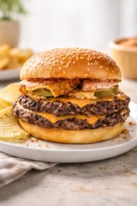 Delicious Southerner Smash Burger with fresh toppings and grilled beef patty
